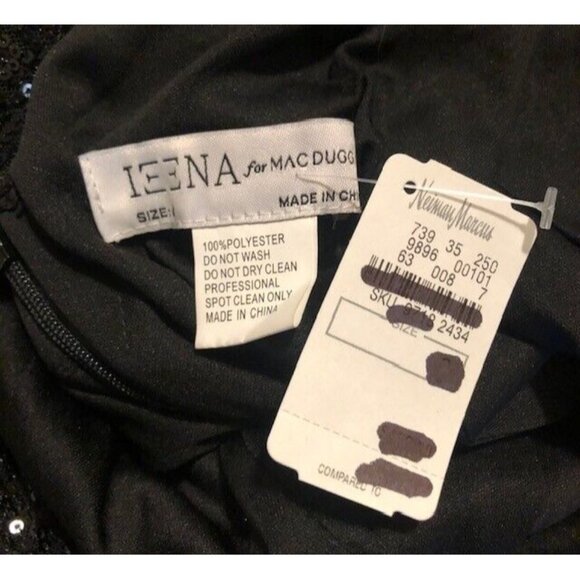 NWT $398 IEENA FOR MAC DUGGAL BLACK SEQUIN HIGH NECK RHINESTONE COLUMN GOWN SZ 0 - Picture 6 of 6